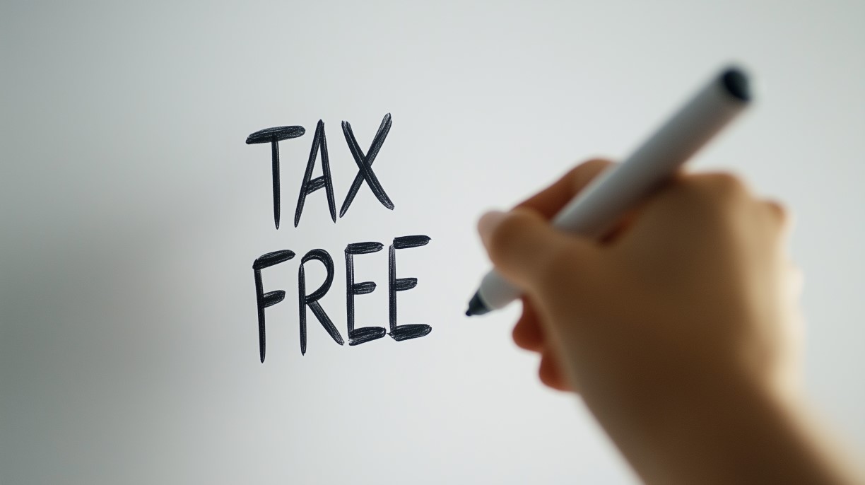 Tax free conceptual sign background